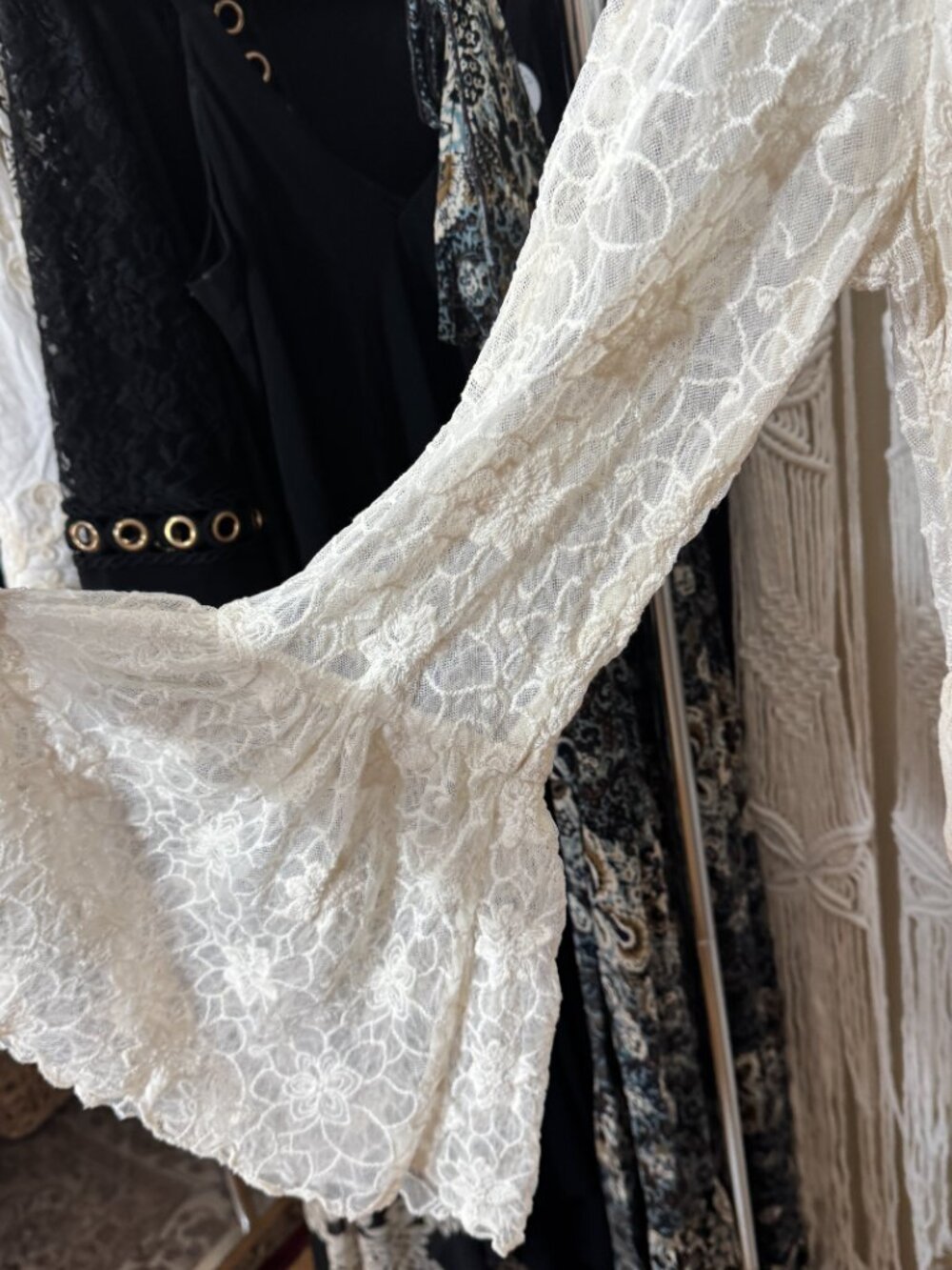 Illa Illa Ivory Lace Babydoll Mini Dress / Tunic M 8/10 Oversized - Picture 4 of 4